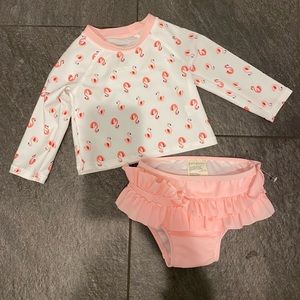 2 Piece- Flamingo baby girl bathing suit